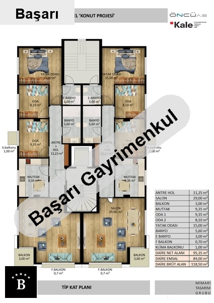 Başarı'dan erenköyün kalbinde modern 3+1 daire