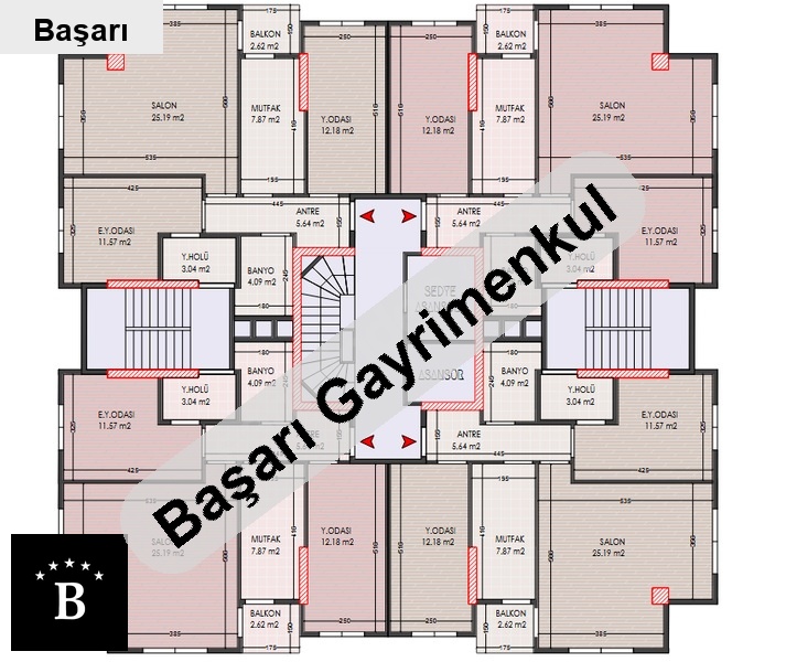 Başarı'dan erenköy'de toplu ulaşım araçları'na yakın geniş balkonlu 2+1